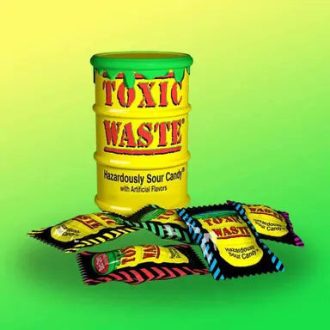   Toxic Waste Yellow Drum kyselé bonbóny v žluté krabičce 42g
