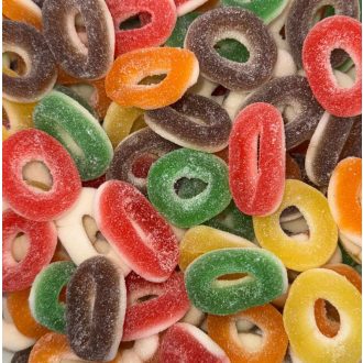   Mini stužkové gumové bonbóny Sour - 75g Tutti frutti Fini Kouzelný koberec