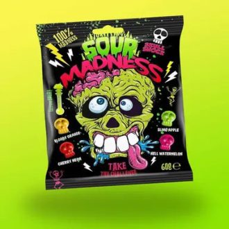 Sour Madness Skull Extra kyselé bonbóny 60g