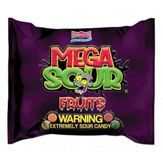   Barnetts Mega Sour Fruits 104g, jedny z nejkyselejších bonbónů na světě!