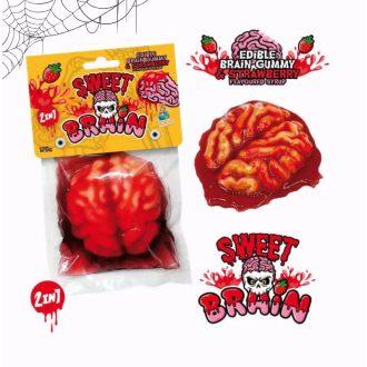   Zombie Brain Halloween 120g - jedlé gumové bonbóny ve tvaru mozku s cukrovým sirupem