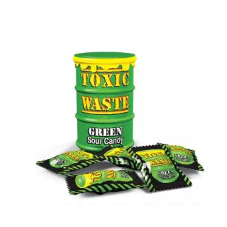   Toxic Waste Green Sour bonbóny buben - extra kyselé bonbóny 42g zelené